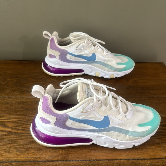 Shoes Nike air react women’s size 9.5 used nice condition white w colors - Picture 1 of 12